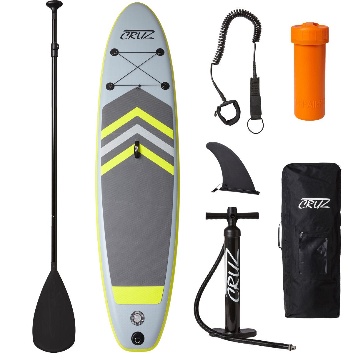 Cruz Oppustelig Stand Up Paddle board, Various Grey