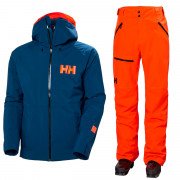 Helly Hansen Powderface Skisæt Herre, ocean / orange